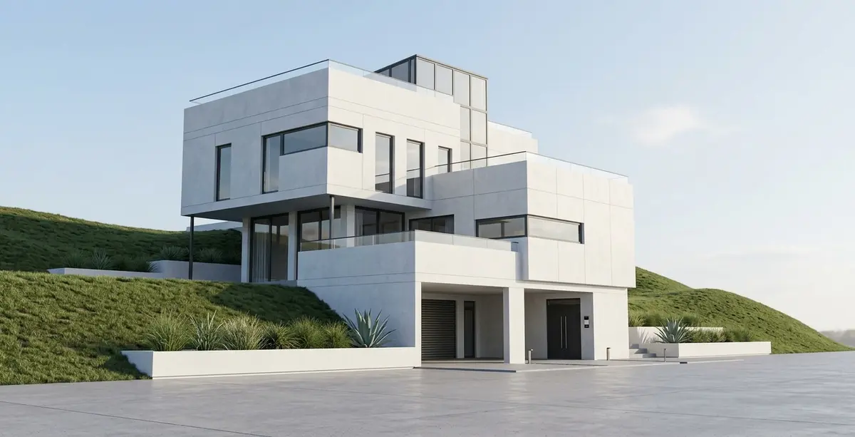 Vectorworks screenshot turned into a finished render with Rendervi