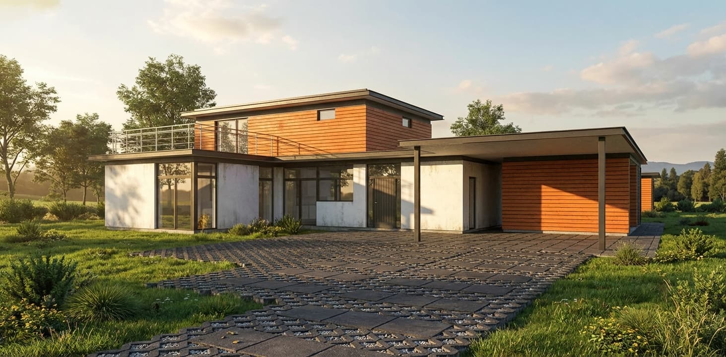 Architectural image after Rendervi enhancement