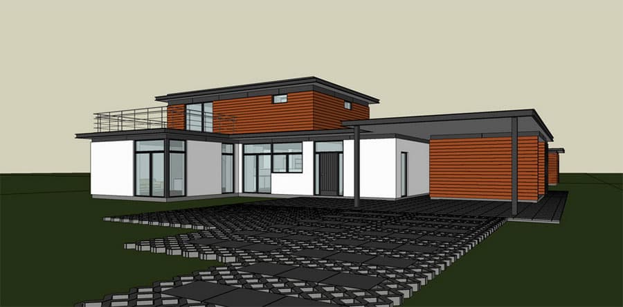 Architectural image before Rendervi enhancement