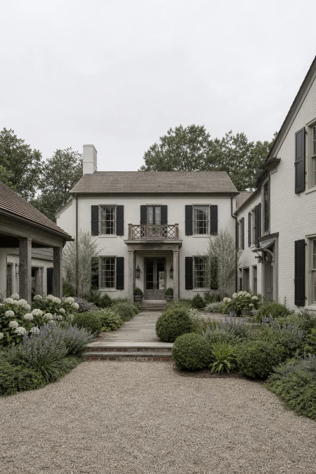 Flat daylight historic-inspired residence render before a lighting upgrade