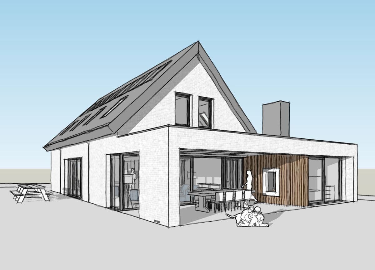 Raw architectural model view before AI rendering