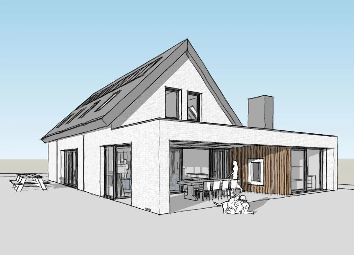 Architectural model preview before AI render enhancement