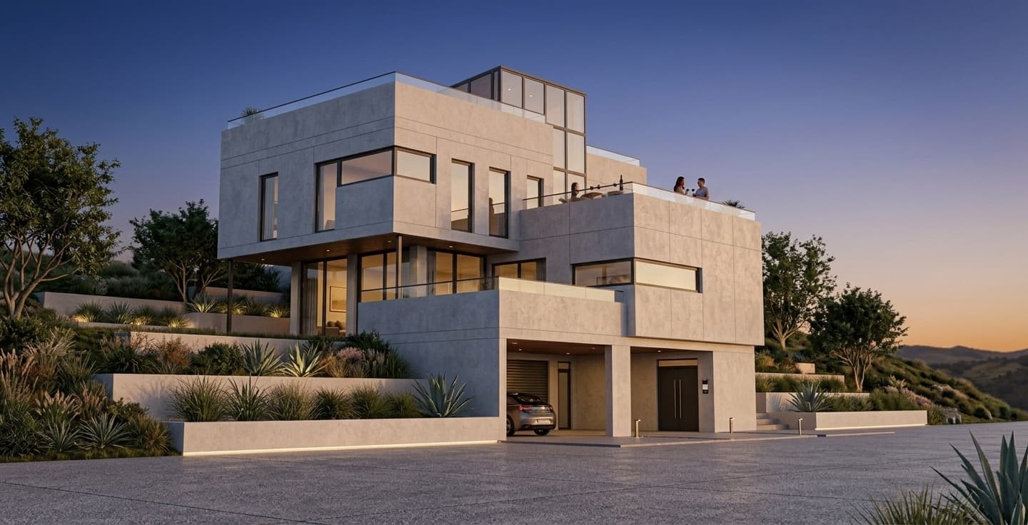 New architectural view before applying a saved preset