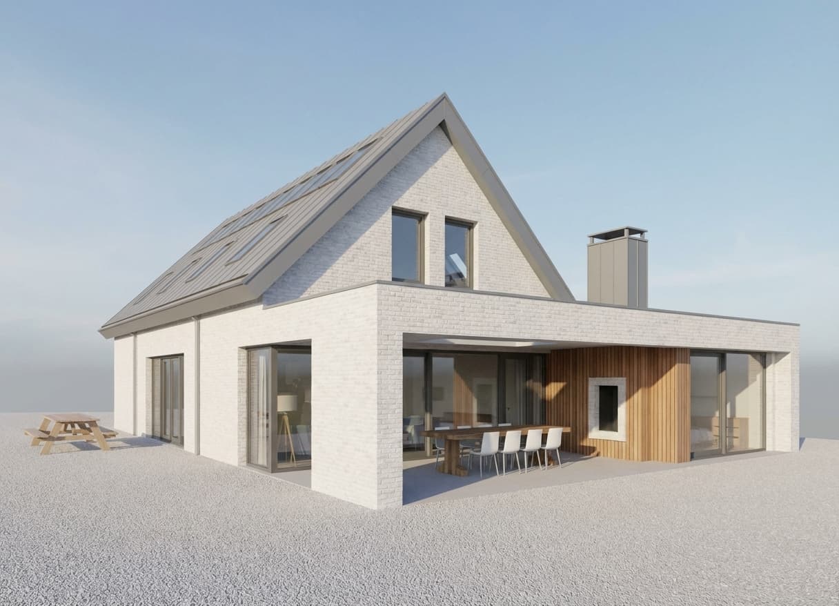 Architectural render before choosing a Rendervi mode