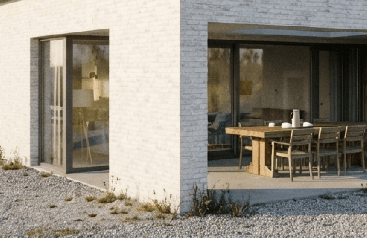 Low-resolution architectural render before AI upscaling