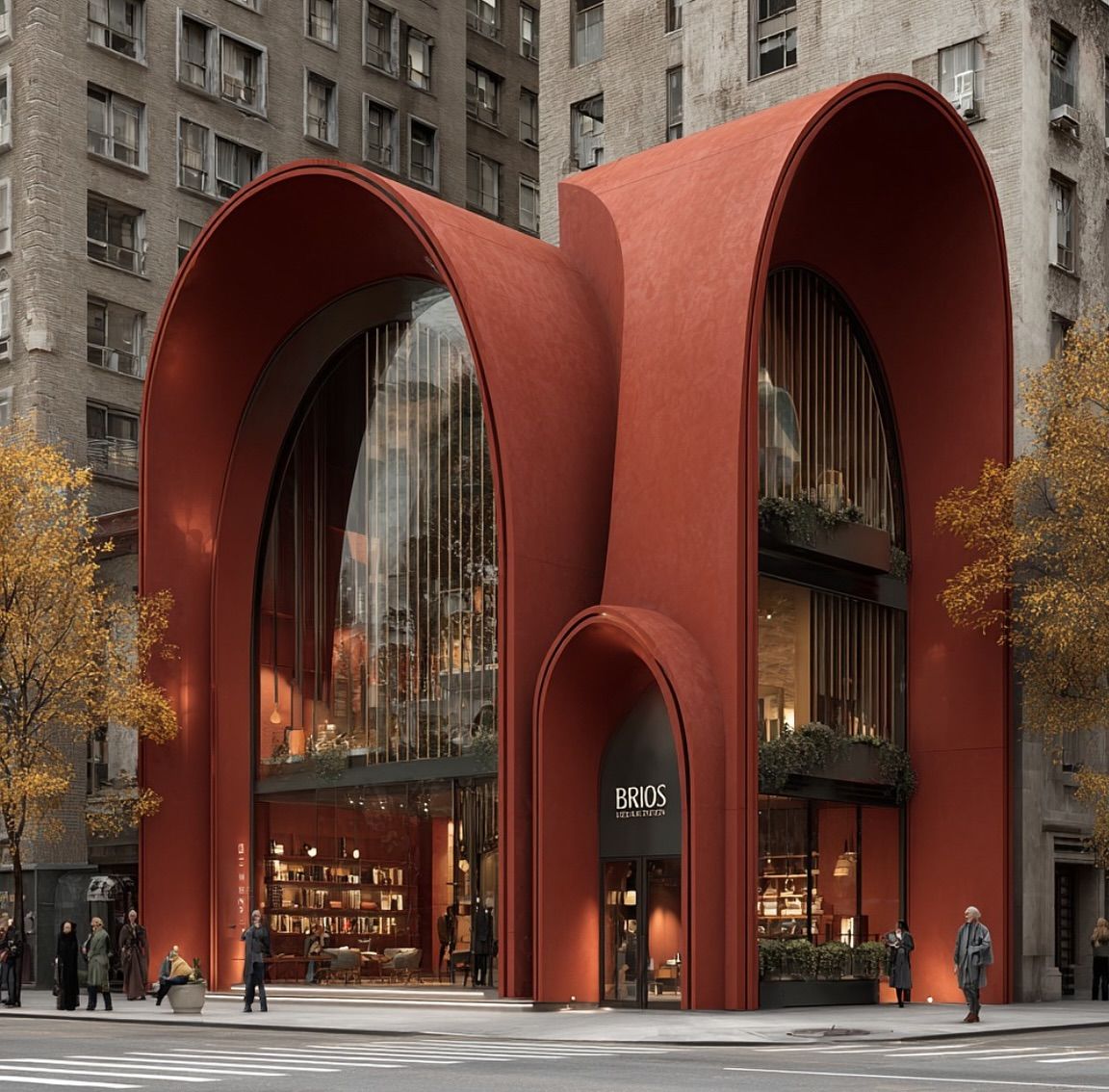AI architectural market concept example created in Rendervi concept mode