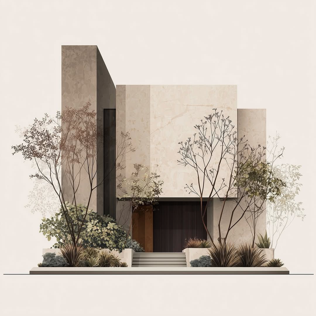 AI architectural museum concept example created in Rendervi concept mode