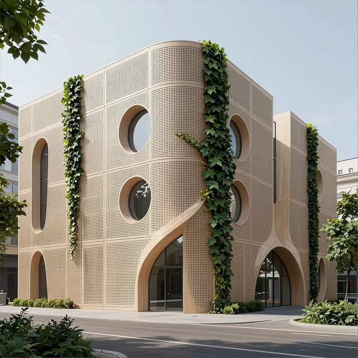 AI architectural concept render example created in Rendervi render mode
