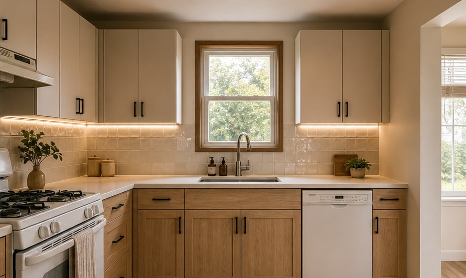 AI redesigned interior kitchen example