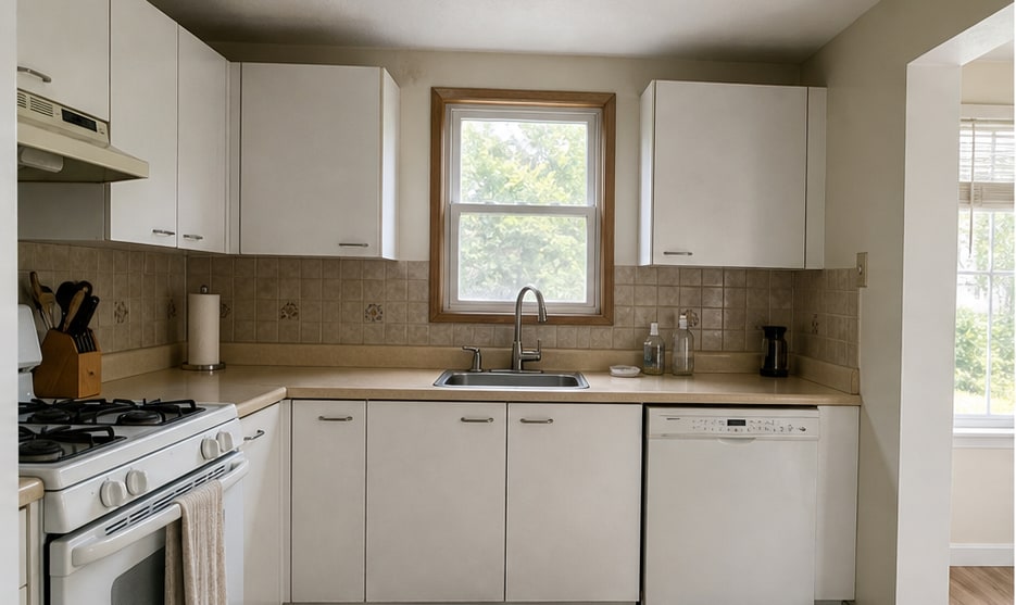 Original kitchen photo before AI redesign