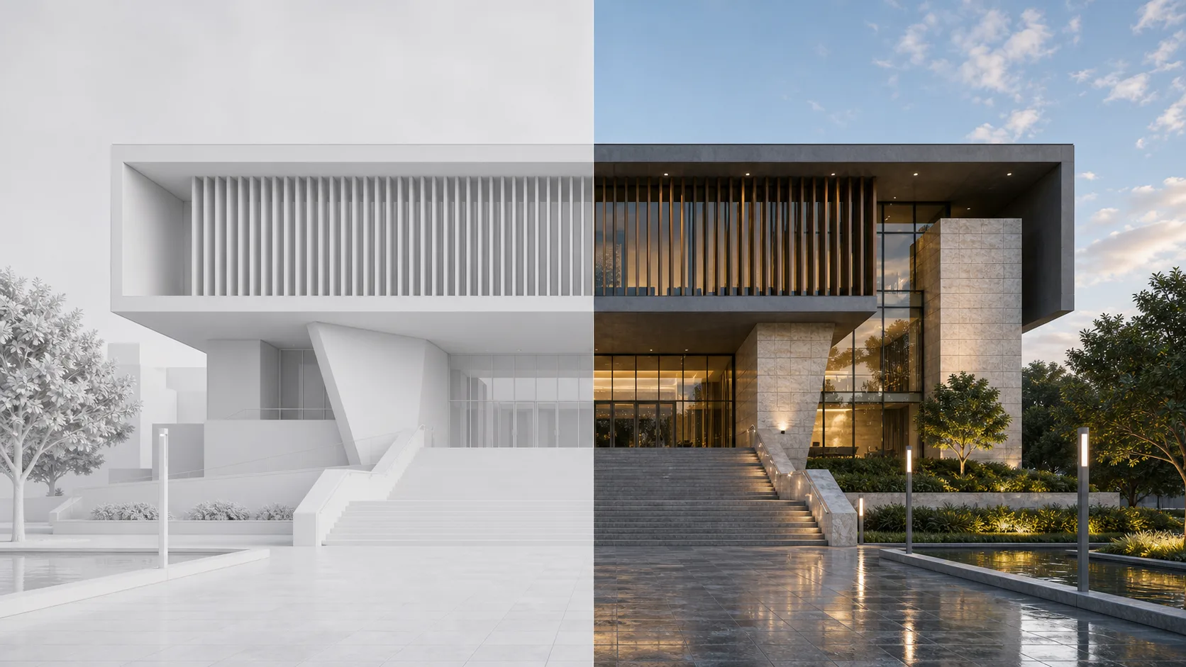Architecture render result ready for comparison and reuse