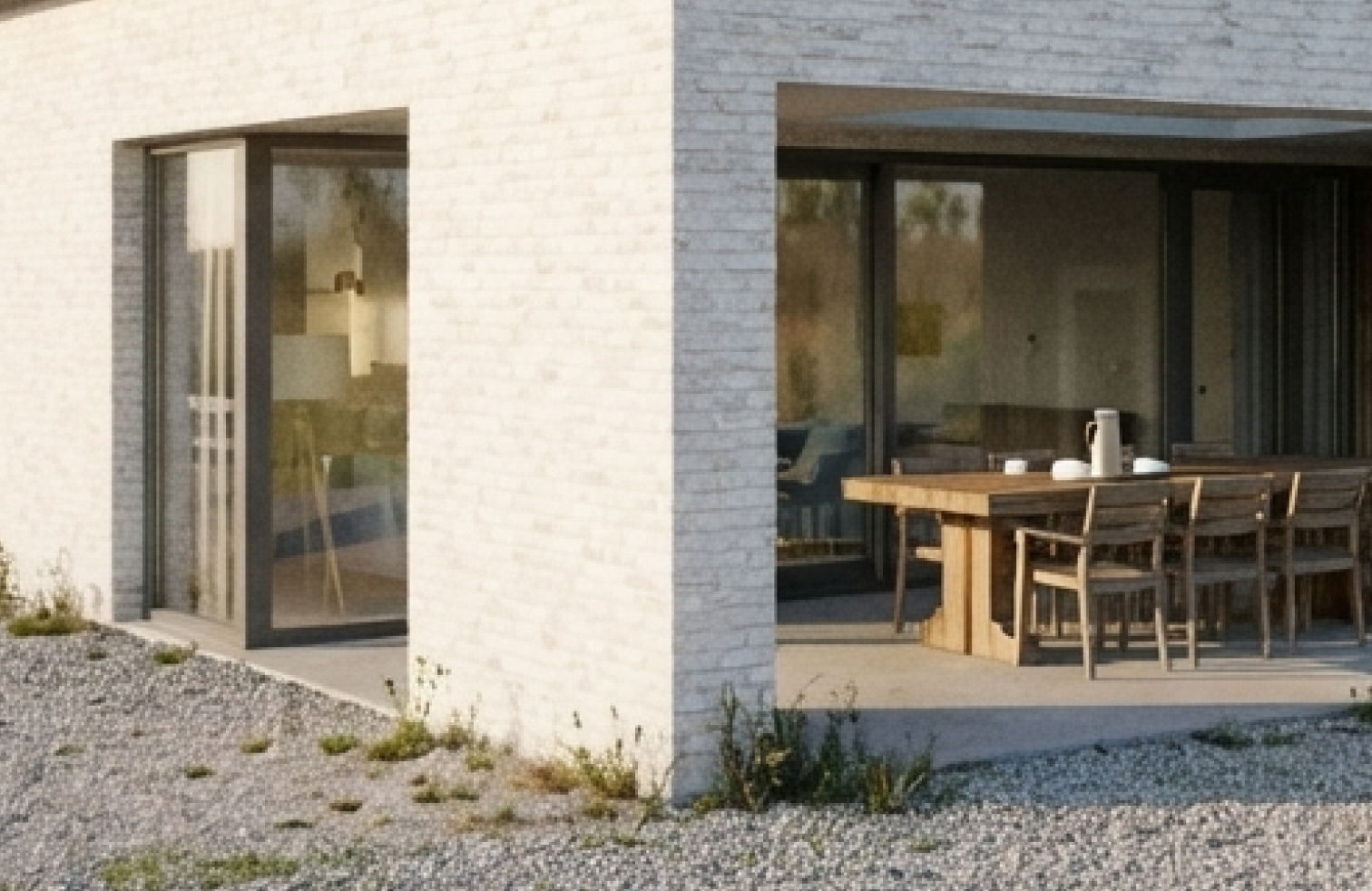 Low-resolution architectural image before upscaling