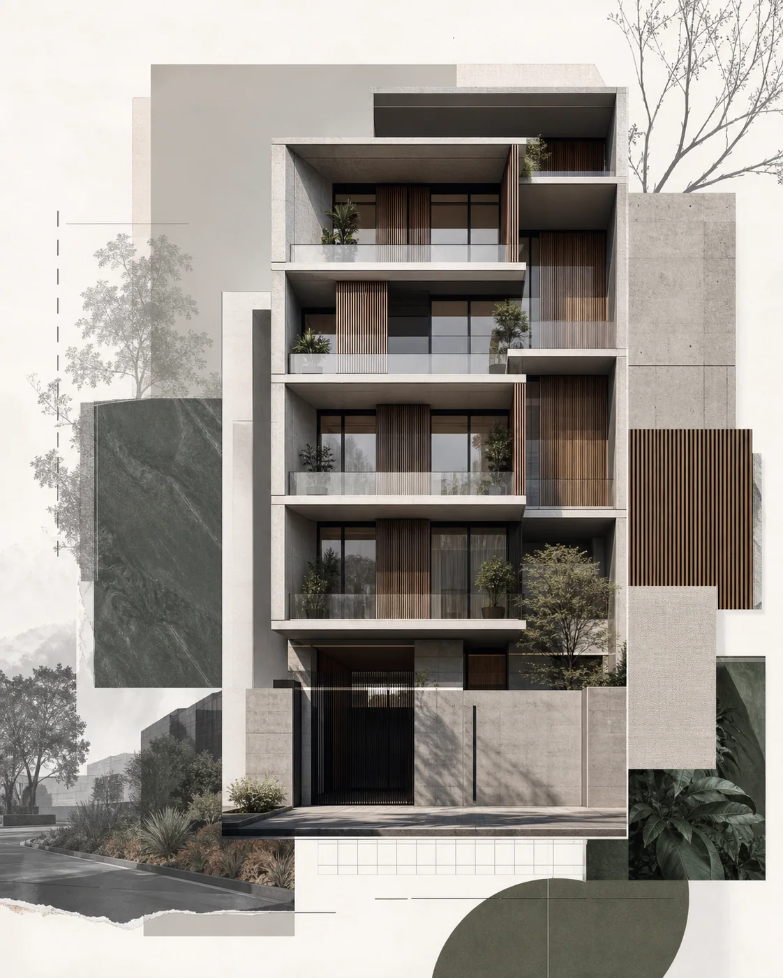 Architecture Concept mode example in Rendervi