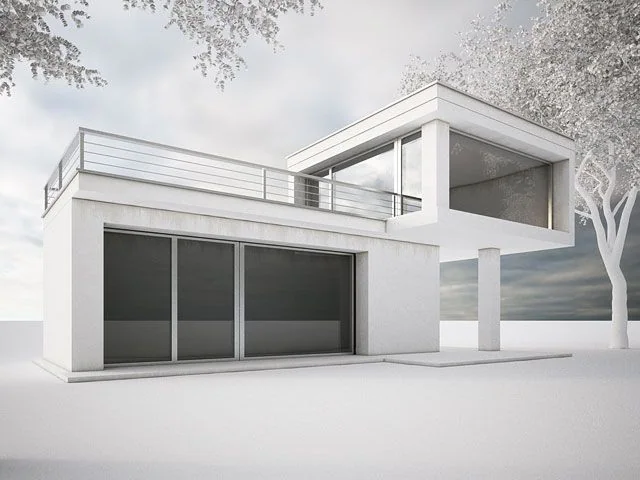 Render workflow example for turning a model view into an architectural render