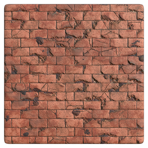 Broken Red Brick Texture with Cracks (Bricks 0006) texture preview