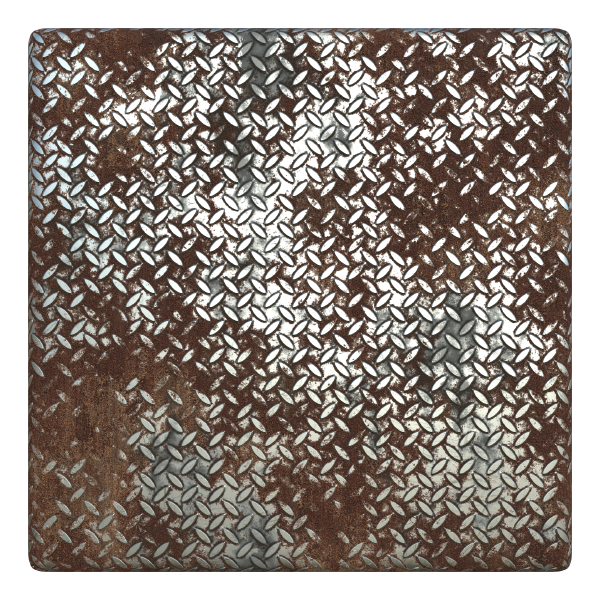 Rusty Metal Treadplate Texture with Cross Pattern (Metal 0001) texture preview