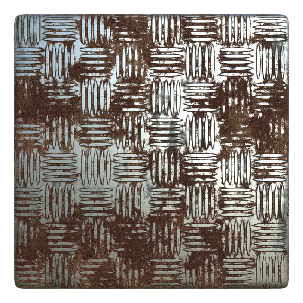 Rusty Metal Treadplate Texture with Classic Pattern (Metal 0003) texture preview